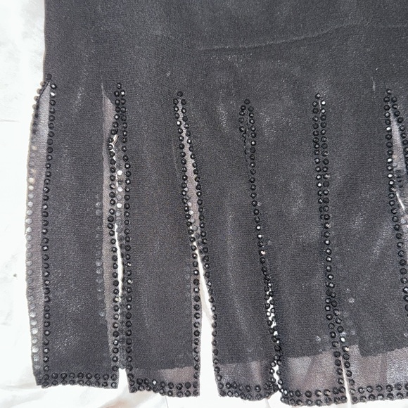 JBS LTD Long Black Skirt with Black Rhinestones along the bottom (Like New) - Picture 3 of 7